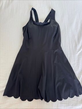 Amazon Black Scallop-Edge Mini Dress